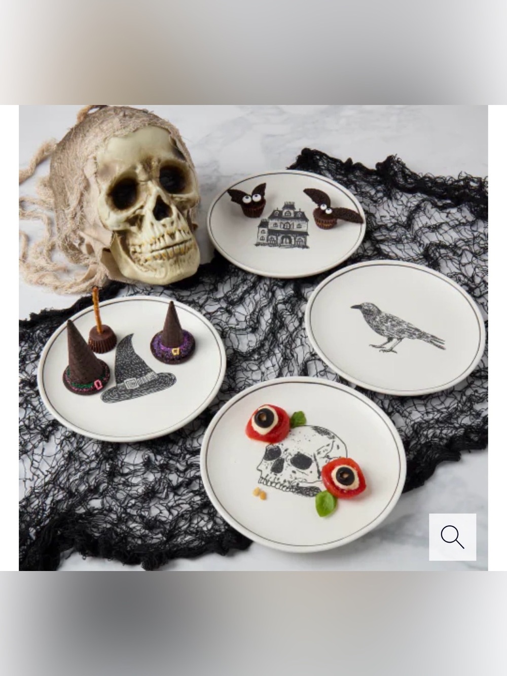 🆕Holiday Home “Haunted Hallows” Appetizer Plates, Set Of 4
